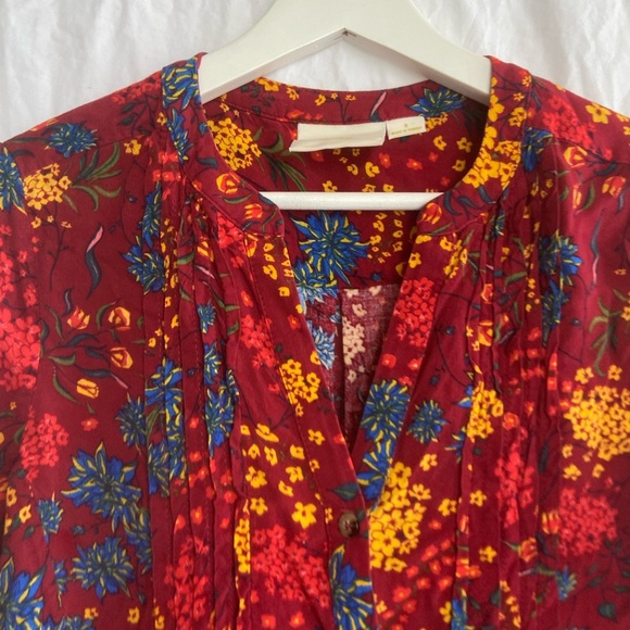Anthropologie Maeve Floral Pintuck Boho Blouse Size Small - Picture 13 of 15